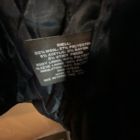 MICHAEL KORS Mens Black Wool Pea Coat Jacket Size Medium - Picture 4 of 7